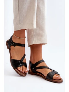 Zazoo Dámské kožené sandály černé