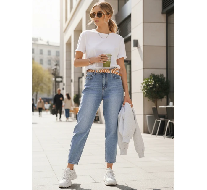 Dámské džínové kalhoty s páskem FashionStreet UY2883 Dámské džínové kalhoty s páskem FashionStreet UY2883