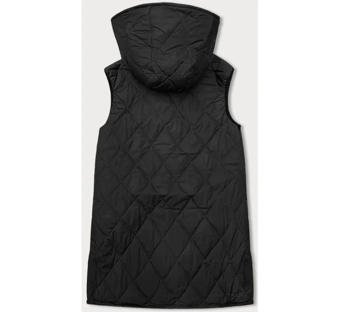 Černá dámská prošívaná vesta s ozdobnou páskou (16M9118-392) Černá dámská prošívaná vesta s ozdobnou páskou (16M9118-392)