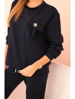 Komplet dámský máslový mikina a kalhoty s gumou granátový Komplet dámský máslový mikina a kalhoty s gumou granátový