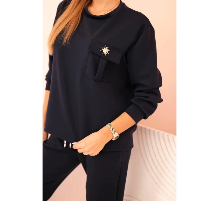 Komplet dámský máslový mikina a kalhoty s gumou granátový Komplet dámský máslový mikina a kalhoty s gumou granátový