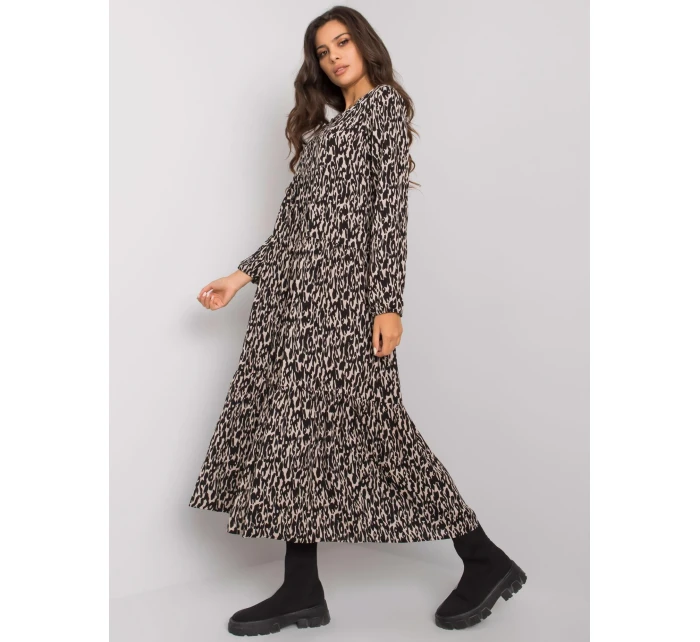 Šaty D73771M30225A1EN černá béžová