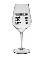 PRACUJI NA 100% - čirá nerozbitná sklenice na víno 470 ml PRACUJI NA 100% - čirá nerozbitná sklenice na víno 470 ml