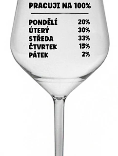 PRACUJI NA 100% - čirá nerozbitná sklenice na víno 470 ml