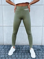 Dámské sportovní legíny SIMPLE LIFE UY1614 khaki - FashionStreet