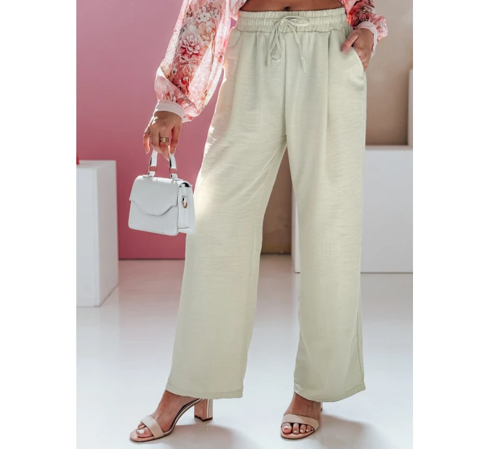 Dámské kalhoty se širokými nohavicemi MILLIVIO khaki FashionStreet UY2661