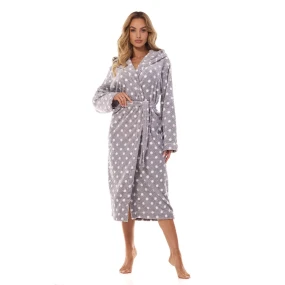Dámský župan model 20302101 Dots Long S2XL - L&L Dámský župan model 20302101 Dots Long S2XL - L&L