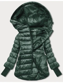 Tmavě zelená krátká dámská bunda s stahovacími lemy model 21791781 - MINORITY