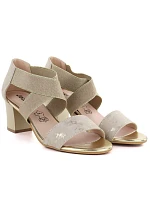 Dámské zlaté páskové sandály se sloupkem Jezzi RMR1954-27 Dámské zlaté páskové sandály se sloupkem Jezzi RMR1954-27