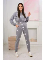 Sada s potiskem pistole šedá