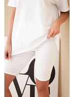 Dámský bavlněný komplet s krátkým rukávem a šortkami žlutý