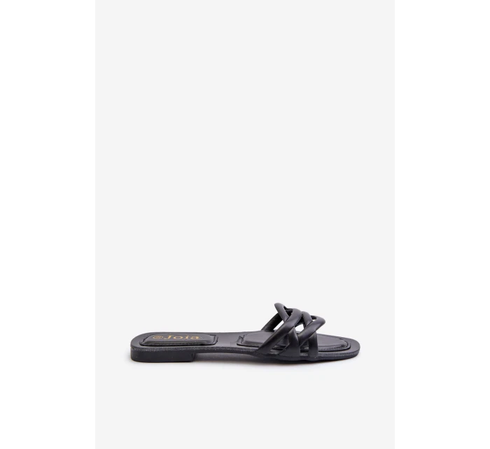 Dámské sandály z eko kůže na ploché podrážce černé model 21657564 - Boto Dámské sandály z eko kůže na ploché podrážce černé model 21657564 - Boto