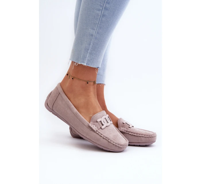 Dámské semišové mokasíny fialové model 21659362 - Boto