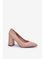 Elegantní Lodičky Na Podpatku model 21690118 Béžové - VINCEZA