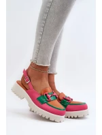 Dámské sandály na plochém podpatku s ozdobou oranžová D&A Dámské sandály na plochém podpatku s ozdobou oranžová D&A