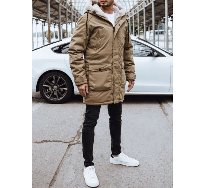 FashionStreet pánská tmavě béžová zimní bunda TX4592