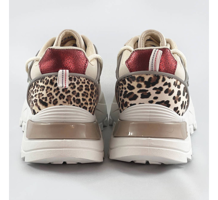 Béžové dámské sportovní boty se zvířecím motivem (VIVI1038)