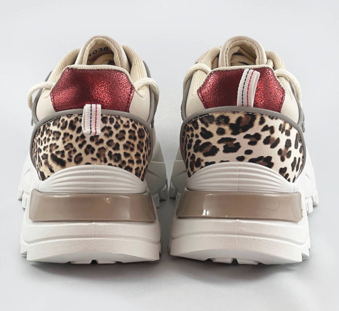 Béžové dámské sportovní boty se zvířecím motivem (VIVI1038)