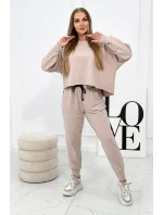 Set 2dílná mikina + kalhoty béžový