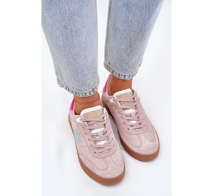 Semišové Sportovní Boty Sneakers Dámské D.Franklin DFSH387005 Špinavě Růžové