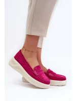 Semišové dámské mokasíny Fuchsia model 20453046 - Kesi