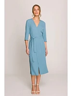 Šaty S396 zavazovací tyrkysově modré - Stylove Šaty S396 zavazovací tyrkysově modré - Stylove