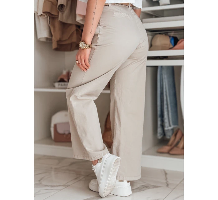 Dámské kalhoty s širokými nohavicemi MOBISKA light beige FashionStreet UY2618
