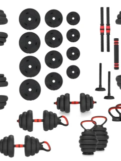 HMS SGN120 sada závaží 6v1 (činka, bradla a kettlebell) 20 kg