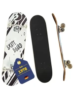 DŘEVĚNÝ SKATEBOARD DÍTĚ ČERNÁ A BÍLÁ NEJLEPŠÍ SPORTOVNÍ DŘEVĚNÝ SKATEBOARD DÍTĚ ČERNÁ A BÍLÁ NEJLEPŠÍ SPORTOVNÍ