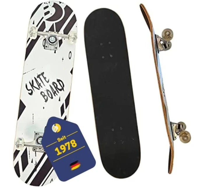 DŘEVĚNÝ SKATEBOARD DÍTĚ ČERNÁ A BÍLÁ NEJLEPŠÍ SPORTOVNÍ DŘEVĚNÝ SKATEBOARD DÍTĚ ČERNÁ A BÍLÁ NEJLEPŠÍ SPORTOVNÍ