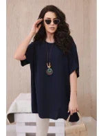 Oversized halenka s přívěskem námořnická modř Oversized halenka s přívěskem námořnická modř