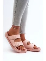 Lehké dámské pěnové pantofle s přezkami Big Star model 21660731 růžové - Big Star Shoes Lehké dámské pěnové pantofle s přezkami Big Star model 21660731 růžové - Big Star Shoes