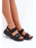 Sportovní Sandály Dámské Na Platformě Big Star model 21693778 Černé - Big Star Shoes Sportovní Sandály Dámské Na Platformě Big Star model 21693778 Černé - Big Star Shoes