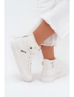 Zateplené Kožené Tenisky BIG STAR V274541FW Bílé Zateplené Kožené Tenisky BIG STAR V274541FW Bílé