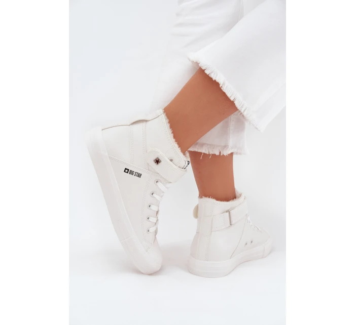 Zateplené Kožené Tenisky BIG STAR V274541FW Bílé Zateplené Kožené Tenisky BIG STAR V274541FW Bílé