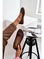 Kožené baleríny Barefoot model 22073665 Čokoládové - Zazoo Kožené baleríny Barefoot model 22073665 Čokoládové - Zazoo