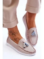 Dámské prolamované kožené mokasíny Světle růžové Lanzarot Dámské prolamované kožené mokasíny Světle růžové Lanzarot