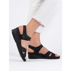 Trendy  sandály dámské černé platforma