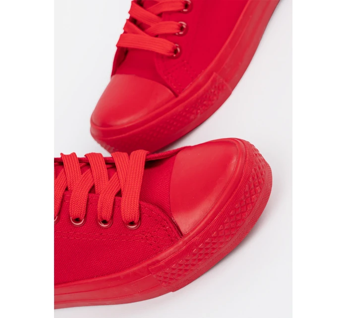 Komfortní červené tenisky dámské bez podpatku Komfortní červené tenisky dámské bez podpatku