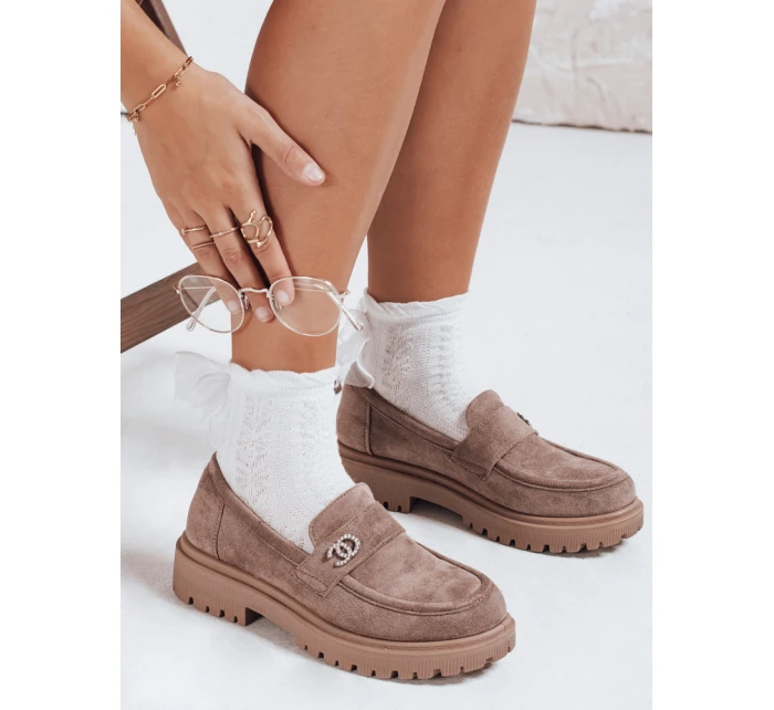 Dámské semišové béžové mokasíny Dstreet model 21992448 - FashionStreet Dámské semišové béžové mokasíny Dstreet model 21992448 - FashionStreet