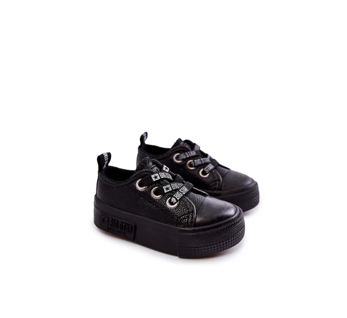 Dětské kožené tenisky BIG STAR model 21594828 Černá - Big Star Shoes Dětské kožené tenisky BIG STAR model 21594828 Černá - Big Star Shoes