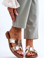 Zazoo 40326 Dámské žabky s ozdobnými výřezy Zlaté