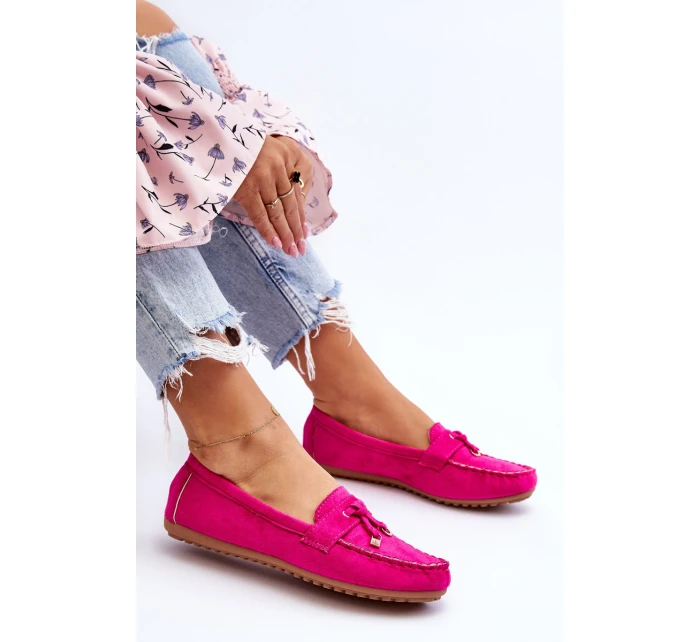 Klasické semišové mokasíny Fuchsie Good Time
