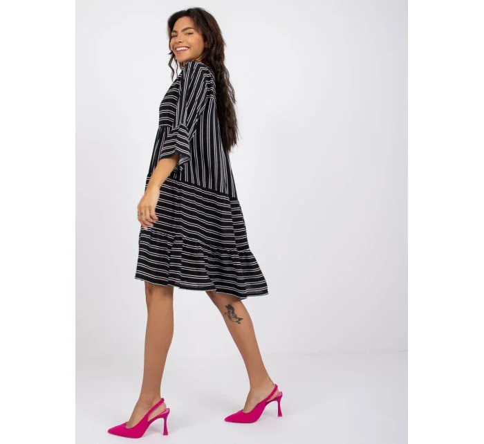 Šaty D73771M30214C černobílé