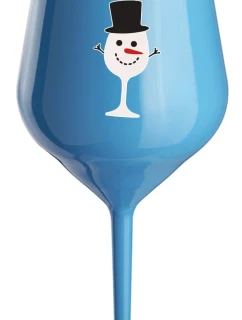 SNĚHULÁČEK - modrá nerozbitná sklenice na víno 470 ml