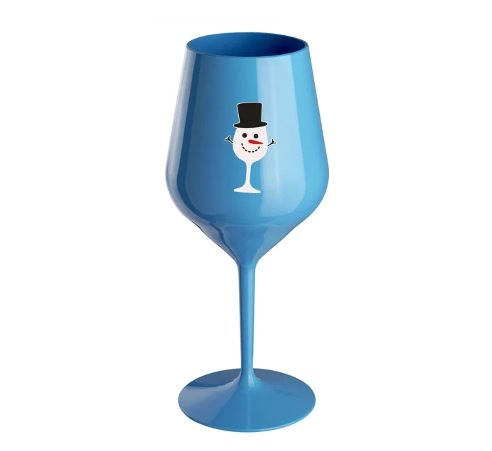 SNĚHULÁČEK - modrá nerozbitná sklenice na víno 470 ml SNĚHULÁČEK - modrá nerozbitná sklenice na víno 470 ml