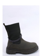 Dámské kotníkové boty Khaki tmavě  model 19328379 - Inello