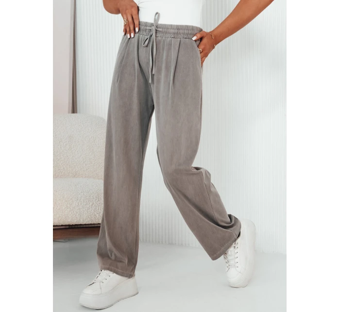 Dámské kalhoty s širokými nohavicemi šedé Dstreet model 21975653 - FashionStreet