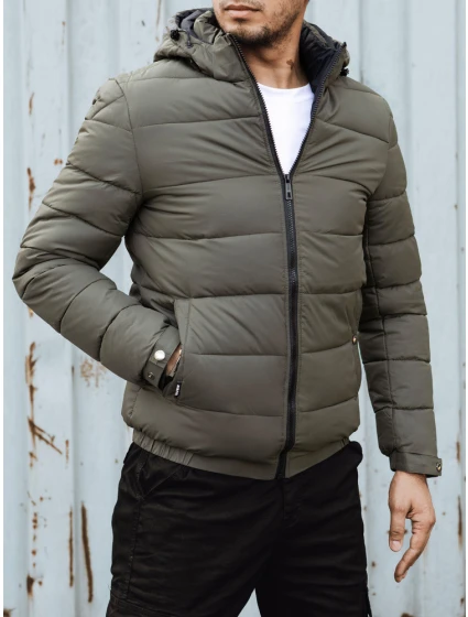 Pánská prošívaná zimní bunda s kapucí zelená FashionStreet TX4846