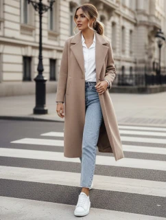 Dámský oversize kabát MANTOVA dlouhý velbloudí FashionStreet NY0739